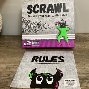 SCRAWL Doodle your way to disaster board game